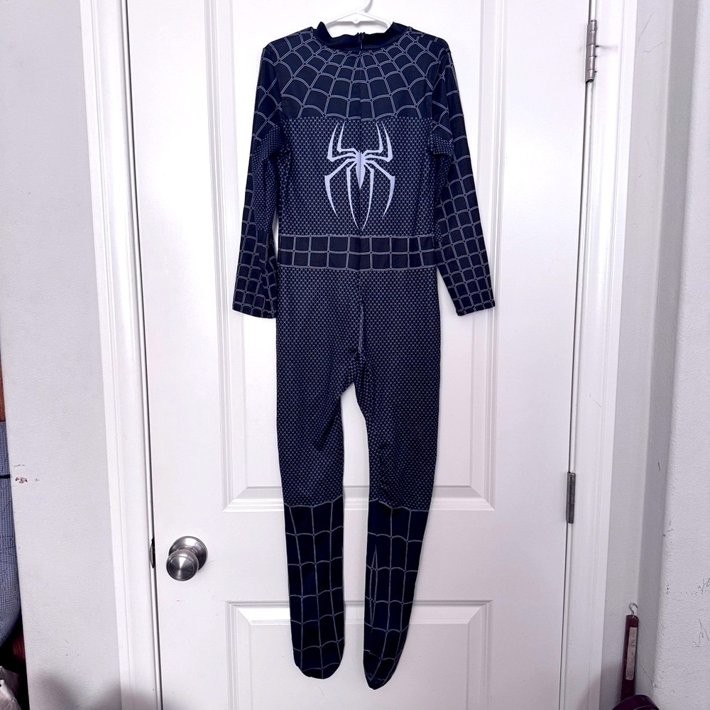 Black Venom Spider-Man Web Pajamas PJs Footsies Kids Size 8
